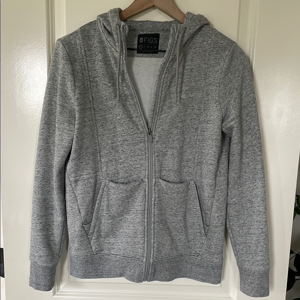 Figs On-Shift Full Zip Hoodie in Gray, sz XS
